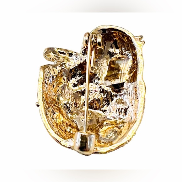 Rhinestone & Enamel Yellow Chick Hatching Egg Brooch - LAST ONE - Picture 2 of 4